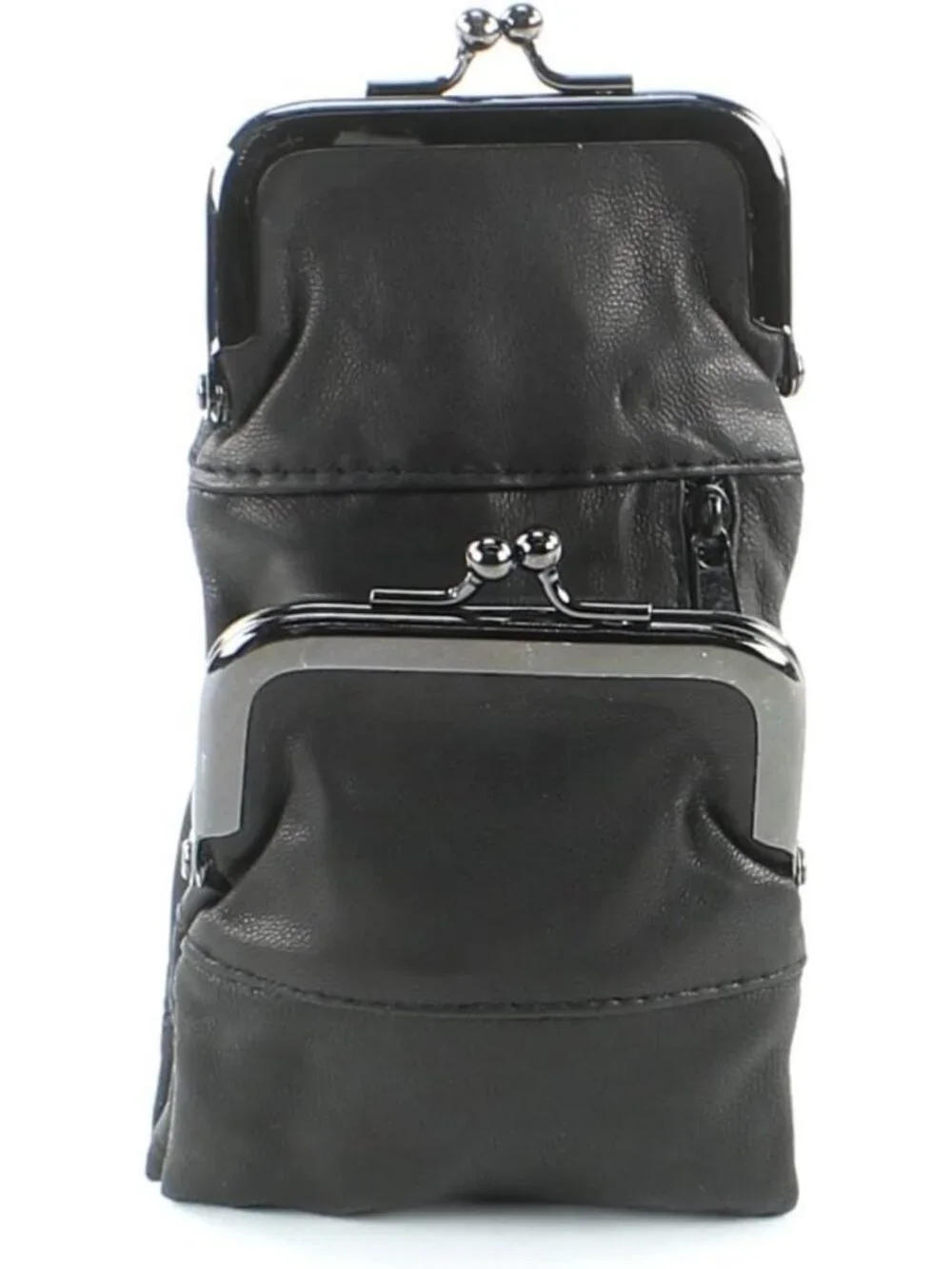 Genuine Leather Women's Cigarette Case & Lighter Holder with Twist Clasp Purse